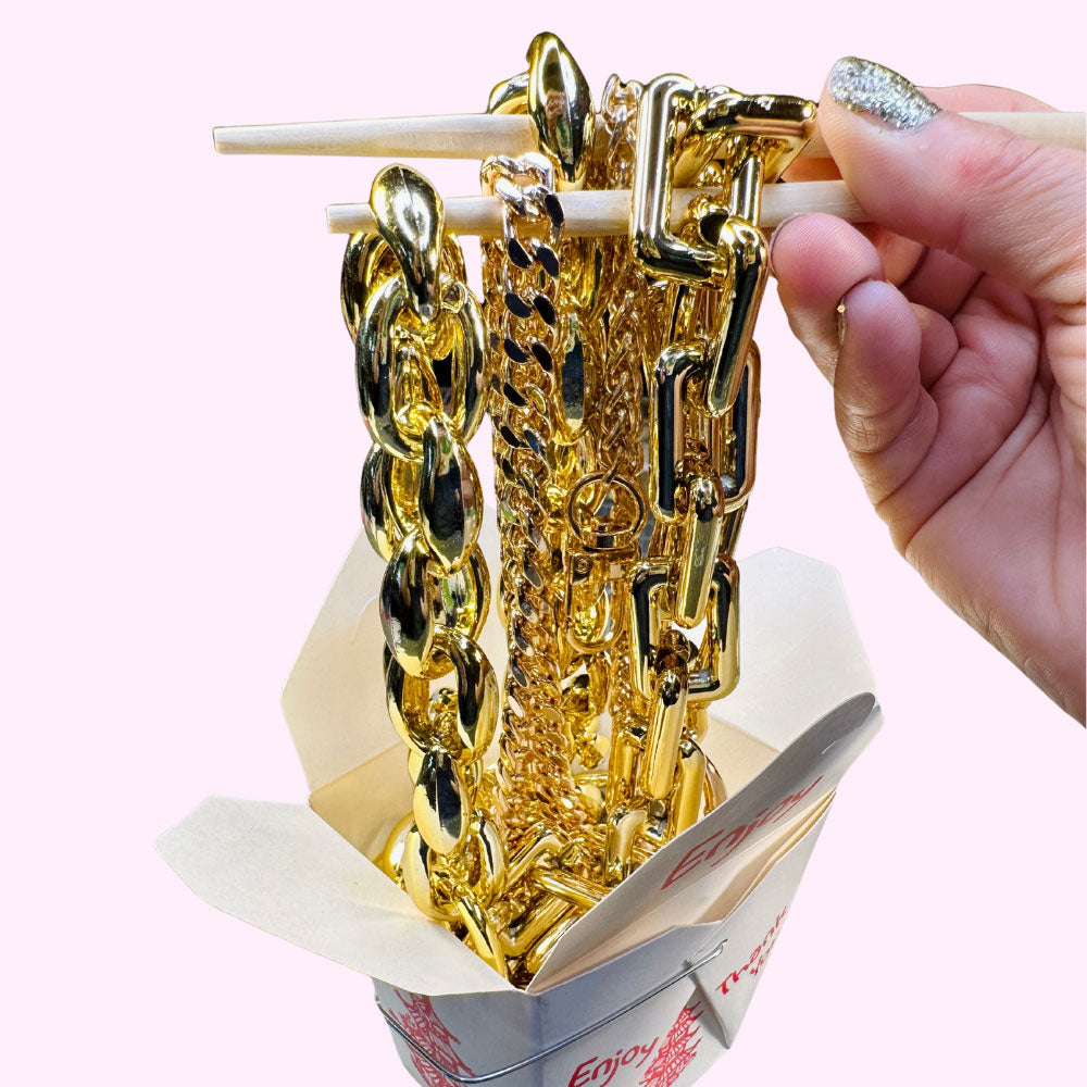 Gold Curb Link Crossbody Straps