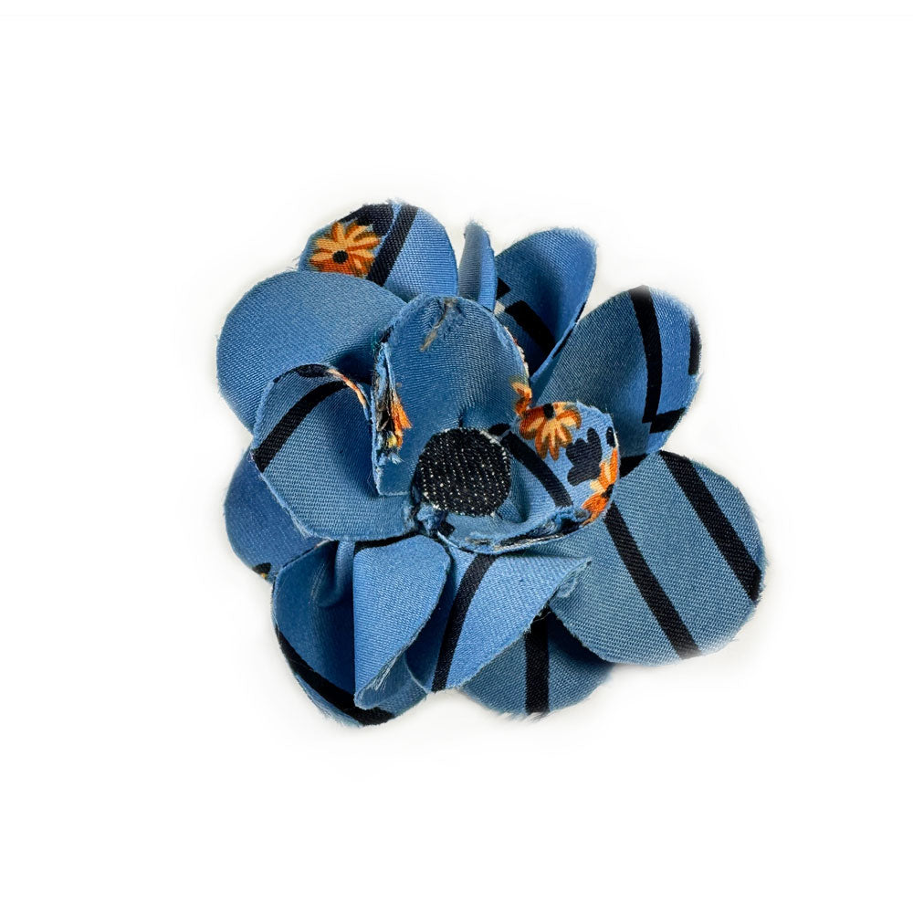 Blue Tie Flower Brooch
