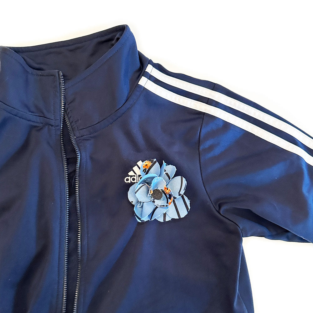 Blue Tie Flower Brooch