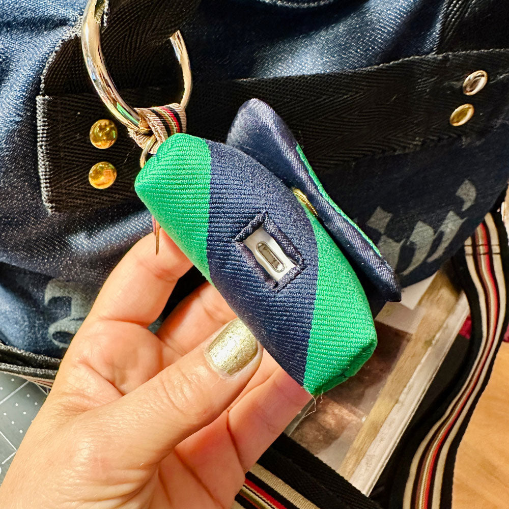 Judy Green and Blue Striped AirPod Case