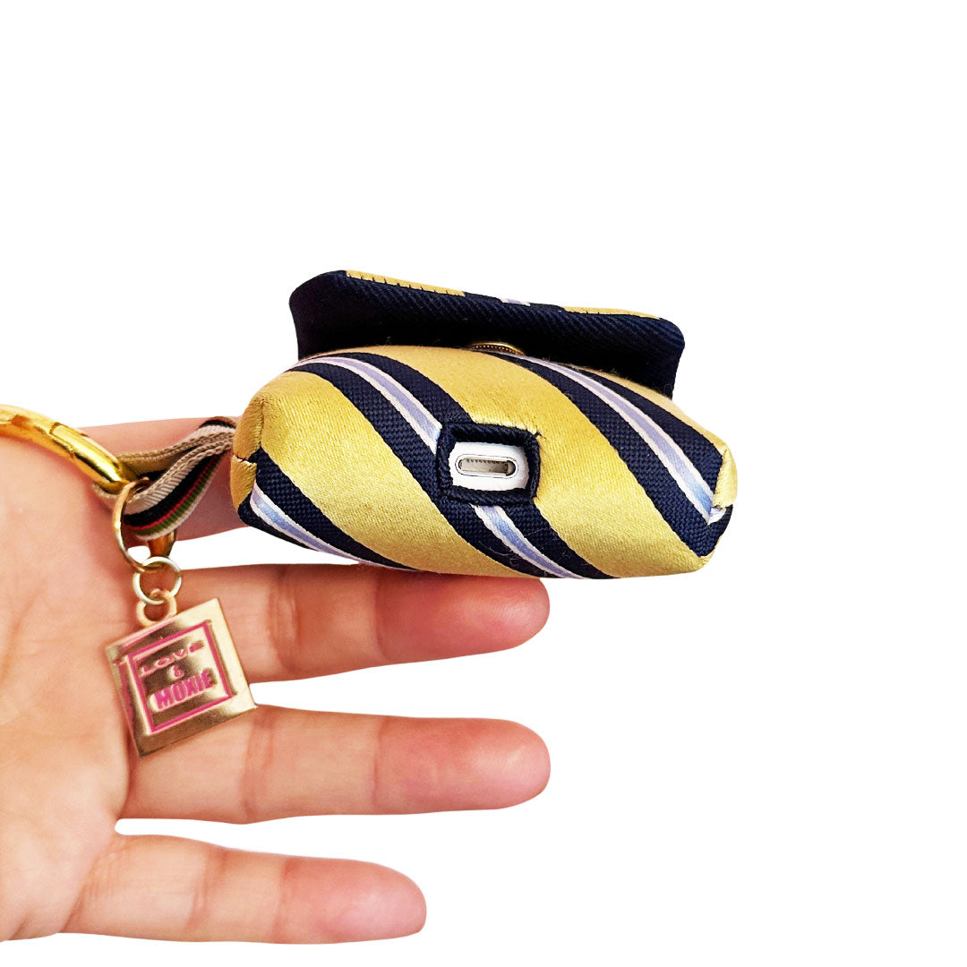Hermoine Yellow & Blue Striped AirPod Case