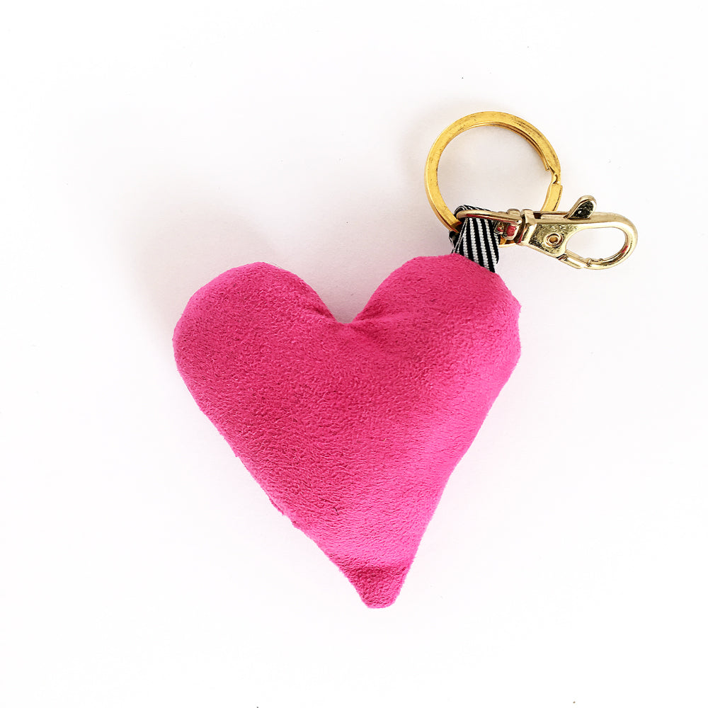 pink Blue Heart Bag Charm Key Ring Fob Keychain Purse Charm Chain Strap New