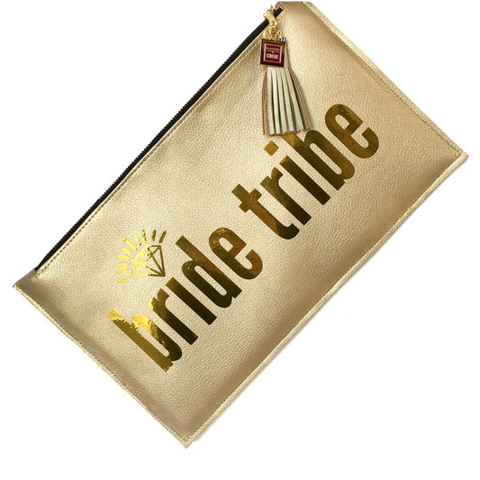 bride tribe clutch gold