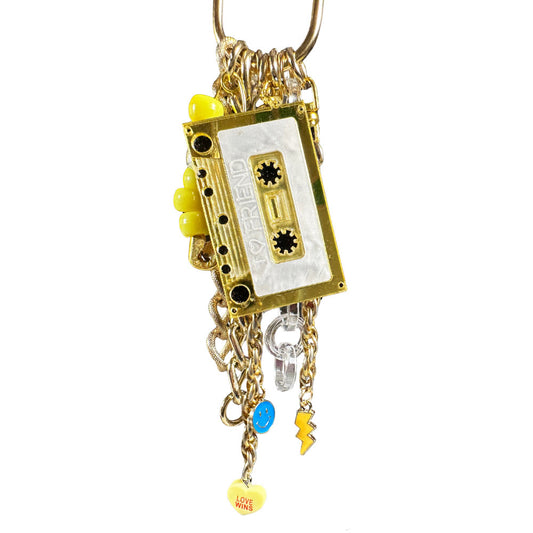 80's Cassette Tape Found Object Bag Charm