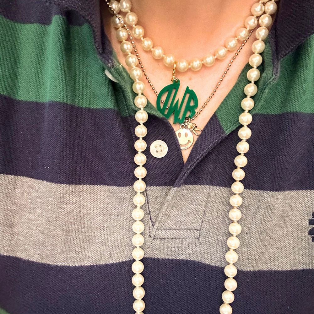 Circle Monogram Zipper Pull Charm