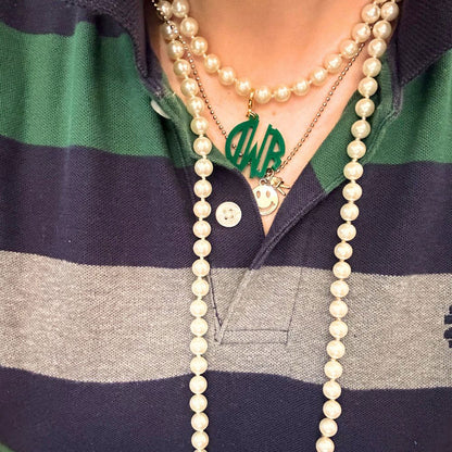 Circle Monogram Zipper Pull Charm