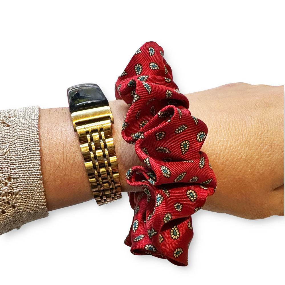 Jane Red Paisley Scrunchie