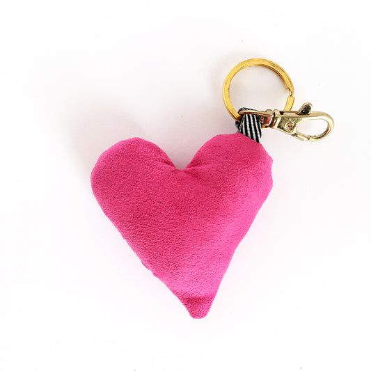 pink heart bag charm and key chain