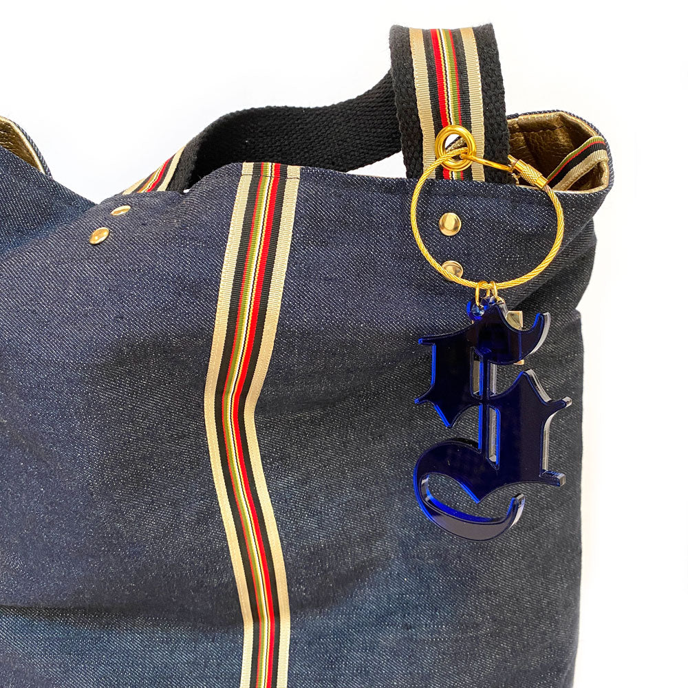 Old English Initial Bag Charm & Key Chain