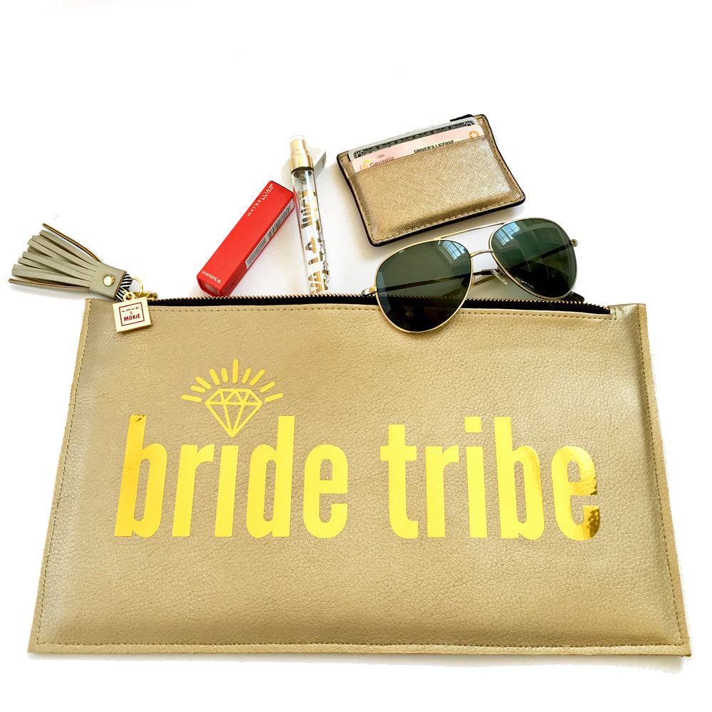 bride tribe clutch gold handcrafted