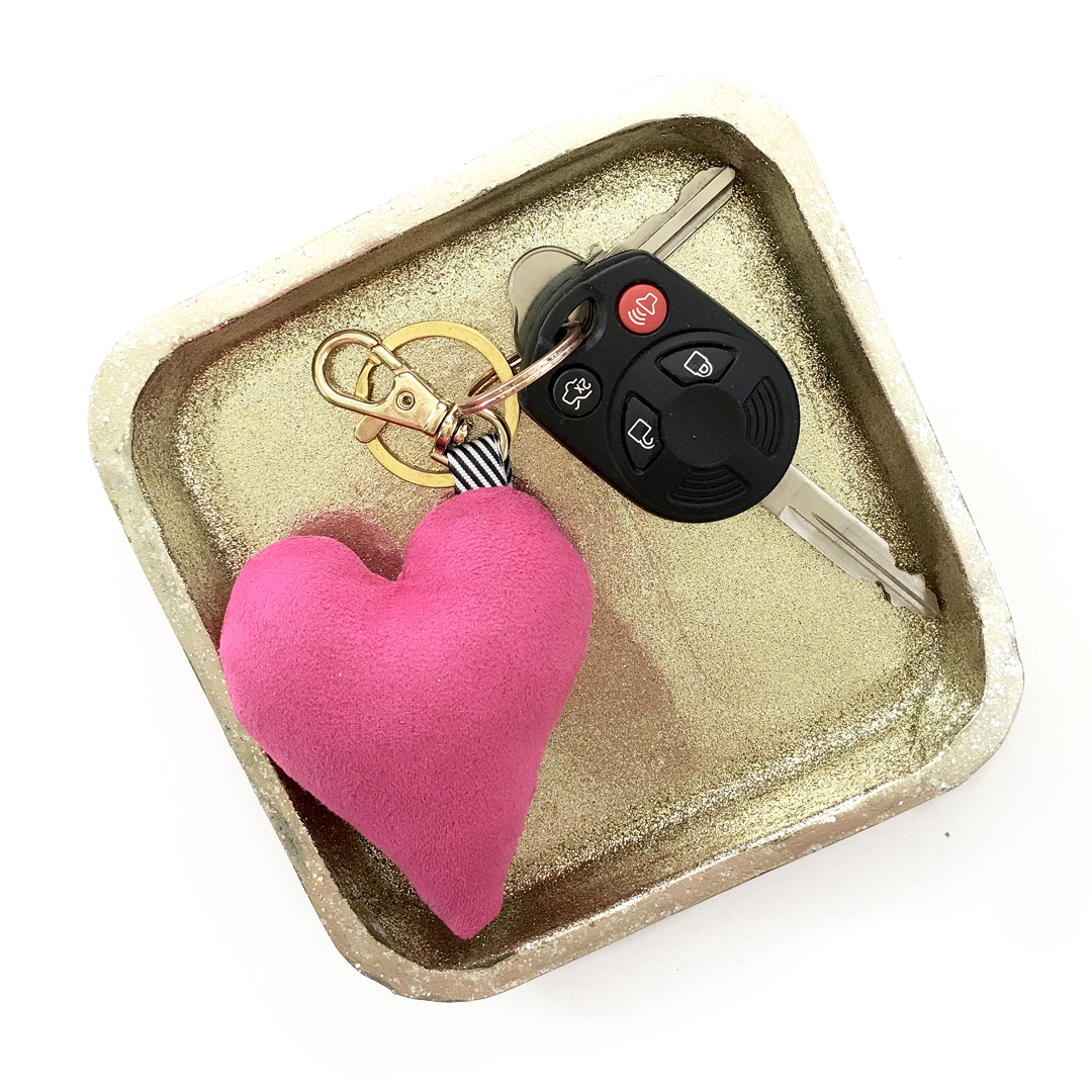 Heart On Heart bag Charm keychain fob Clip on purse Pink Y2K Style New PVC