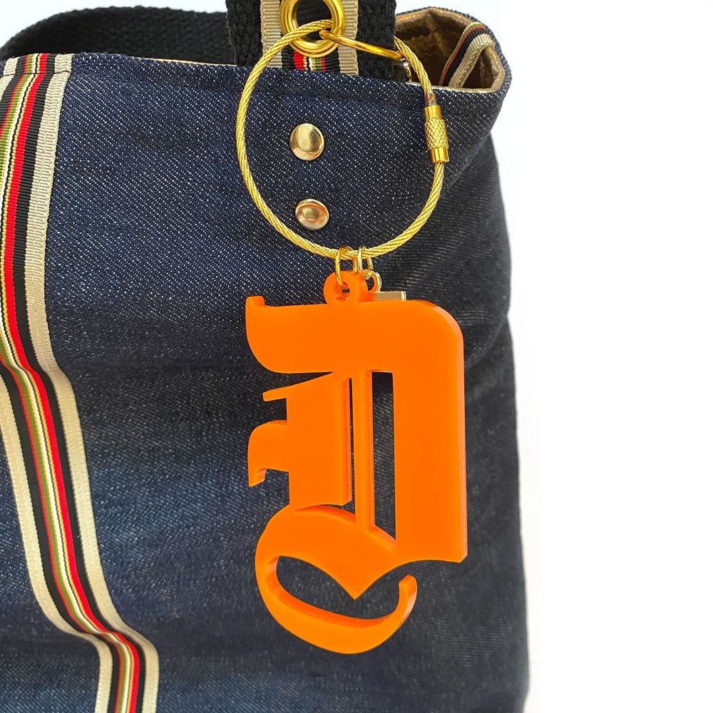 Old English Initial Bag Charm & Key Chain