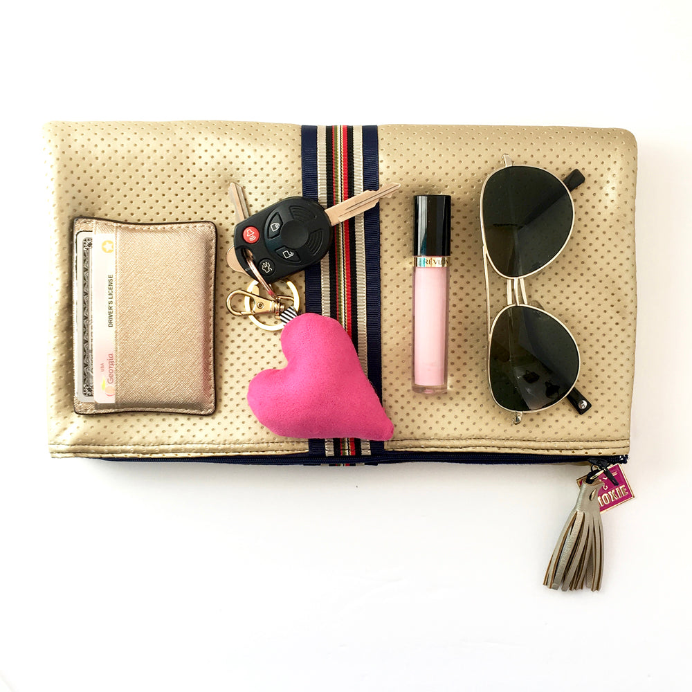 Heart On Heart bag Charm keychain fob Clip on purse Pink Y2K Style Handmade