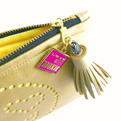 Heart-Eye Emoji Gold & Yellow Clutch