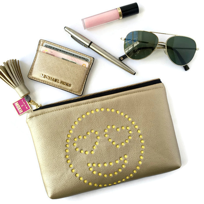 gold emoji clutch