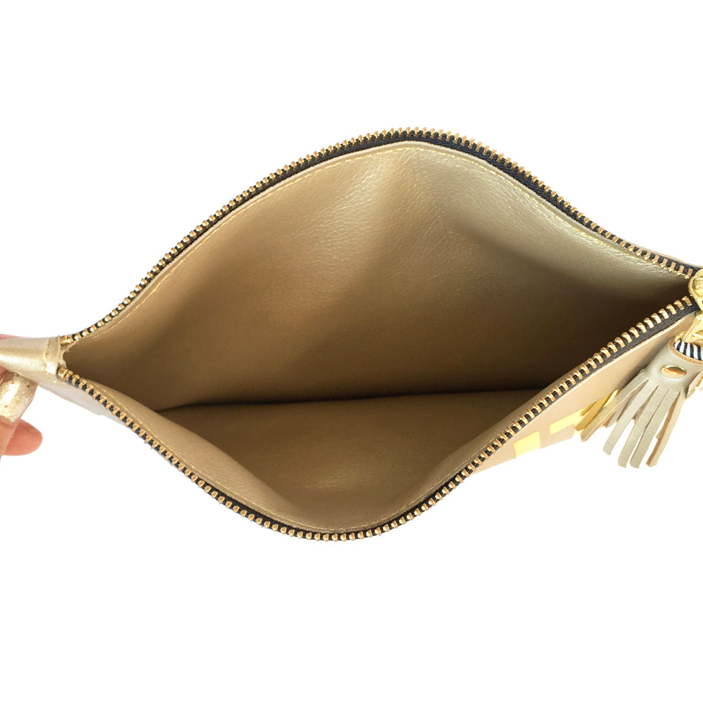 Bride Tribe Gold Clutch Bag